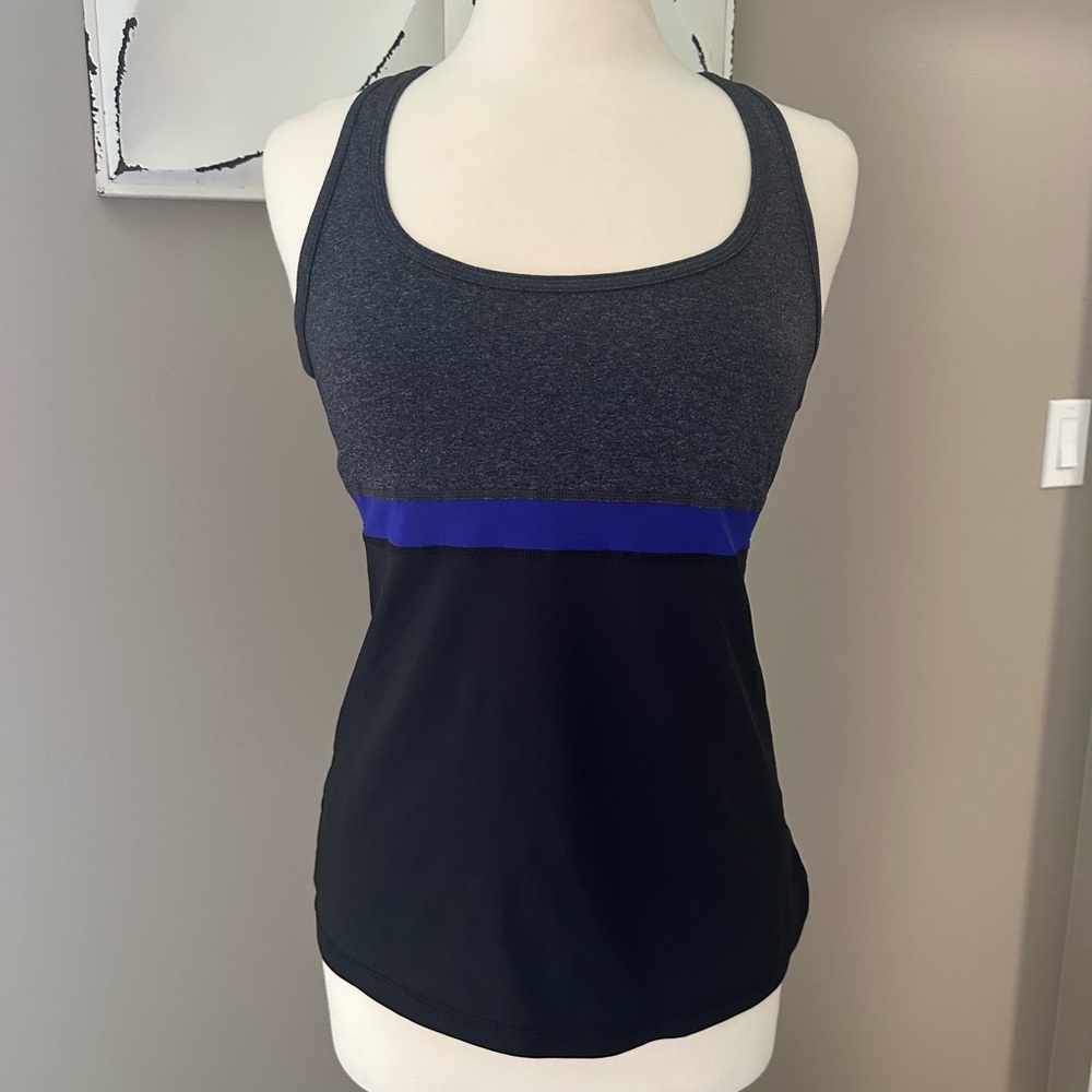 Ideology Black and Blue Workout Tank Top NWOT